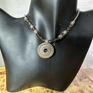 Retired Brighton Spellbound Smoky Crystal Beaded Pendant and Necklace